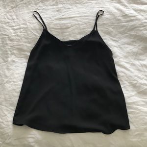 Aritzia Babaton Everly black silk v neck cami